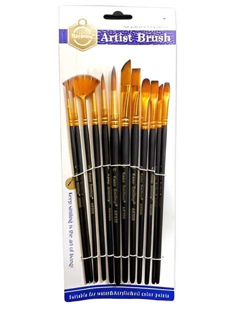 Keep Smiling Round Artist Brush Set, 12 Pieces