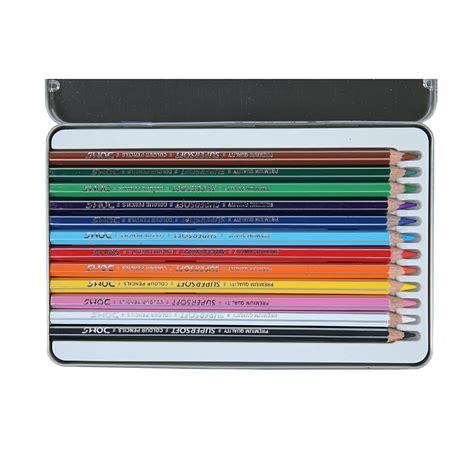 Micro FSC Wooden Colored Pencils, 12 Colors, Tin + Sharpener